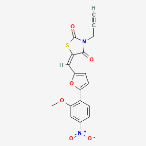 molecular formula C18H12N2O6S B5214314 5-{[5-(2-methoxy-4-nitrophenyl)-2-furyl]methylene}-3-(2-propyn-1-yl)-1,3-thiazolidine-2,4-dione 