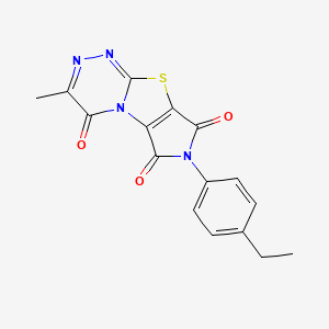 molecular formula C16H12N4O3S B5214331 7-(4-ethylphenyl)-3-methyl-4H,6H-pyrrolo[3',4':4,5][1,3]thiazolo[2,3-c][1,2,4]triazine-4,6,8(7H)-trione 