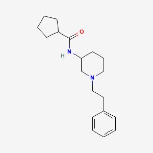 molecular formula C19H28N2O B5214335 N-[1-(2-phenylethyl)-3-piperidinyl]cyclopentanecarboxamide 