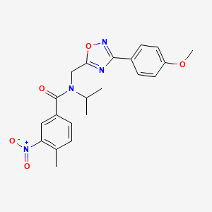 molecular formula C21H22N4O5 B5214350 N-isopropyl-N-{[3-(4-methoxyphenyl)-1,2,4-oxadiazol-5-yl]methyl}-4-methyl-3-nitrobenzamide 