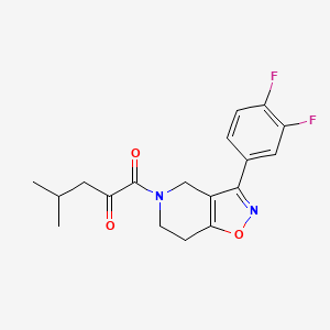 molecular formula C18H18F2N2O3 B5214358 1-[3-(3,4-difluorophenyl)-6,7-dihydroisoxazolo[4,5-c]pyridin-5(4H)-yl]-4-methyl-1-oxo-2-pentanone 