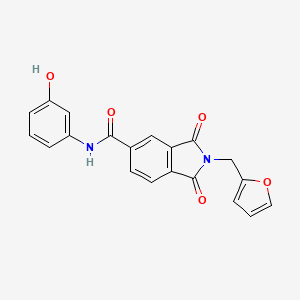 molecular formula C20H14N2O5 B5214369 2-(2-furylmethyl)-N-(3-hydroxyphenyl)-1,3-dioxo-5-isoindolinecarboxamide 