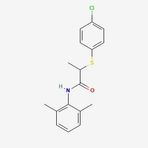 molecular formula C17H18ClNOS B5214420 2-[(4-chlorophenyl)thio]-N-(2,6-dimethylphenyl)propanamide CAS No. 6172-29-8