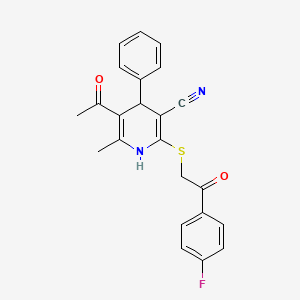 molecular formula C23H19FN2O2S B5214442 5-acetyl-2-{[2-(4-fluorophenyl)-2-oxoethyl]thio}-6-methyl-4-phenyl-1,4-dihydro-3-pyridinecarbonitrile 