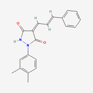 molecular formula C20H18N2O2 B5214447 1-(3,4-dimethylphenyl)-4-(3-phenyl-2-propen-1-ylidene)-3,5-pyrazolidinedione 