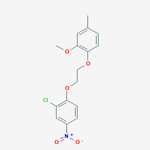 molecular formula C16H16ClNO5 B5214455 2-chloro-1-[2-(2-methoxy-4-methylphenoxy)ethoxy]-4-nitrobenzene 