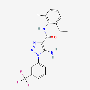 molecular formula C19H18F3N5O B5214456 5-amino-N-(2-ethyl-6-methylphenyl)-1-[3-(trifluoromethyl)phenyl]-1H-1,2,3-triazole-4-carboxamide 