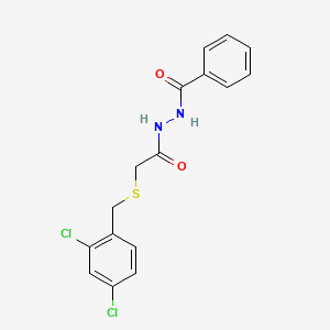 molecular formula C16H14Cl2N2O2S B5214461 N'-{2-[(2,4-dichlorobenzyl)thio]acetyl}benzohydrazide 