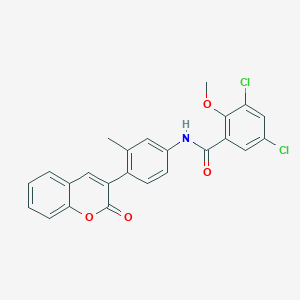 molecular formula C24H17Cl2NO4 B5214467 3,5-dichloro-2-methoxy-N-[3-methyl-4-(2-oxo-2H-chromen-3-yl)phenyl]benzamide 