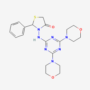 molecular formula C20H25N7O3S B5214469 3-[(4,6-di-4-morpholinyl-1,3,5-triazin-2-yl)amino]-2-phenyl-1,3-thiazolidin-4-one 