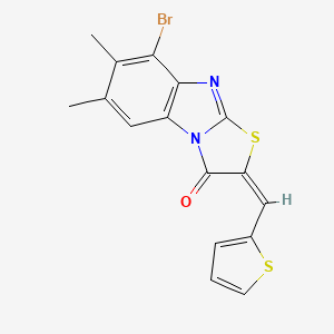molecular formula C16H11BrN2OS2 B5214484 8-bromo-6,7-dimethyl-2-(2-thienylmethylene)[1,3]thiazolo[3,2-a]benzimidazol-3(2H)-one 