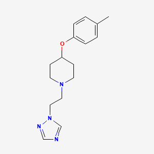 molecular formula C16H22N4O B5214494 4-(4-methylphenoxy)-1-[2-(1H-1,2,4-triazol-1-yl)ethyl]piperidine trifluoroacetate 