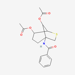 molecular formula C18H21NO5S B5214499 1-(benzoylamino)-6-thiabicyclo[3.2.1]octane-4,8-diyl diacetate 