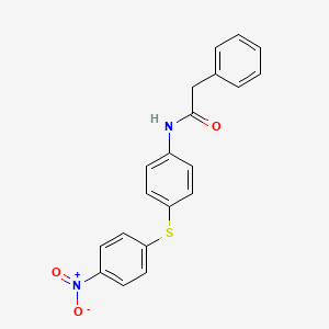 molecular formula C20H16N2O3S B5214506 N-{4-[(4-nitrophenyl)thio]phenyl}-2-phenylacetamide 