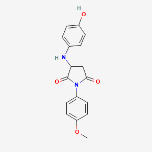 molecular formula C17H16N2O4 B5214518 3-[(4-hydroxyphenyl)amino]-1-(4-methoxyphenyl)-2,5-pyrrolidinedione 