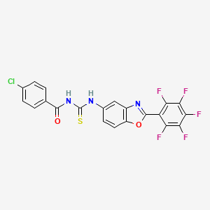 molecular formula C21H9ClF5N3O2S B5214532 4-chloro-N-({[2-(pentafluorophenyl)-1,3-benzoxazol-5-yl]amino}carbonothioyl)benzamide 