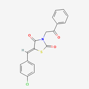 molecular formula C18H12ClNO3S B5214580 5-(4-chlorobenzylidene)-3-(2-oxo-2-phenylethyl)-1,3-thiazolidine-2,4-dione 