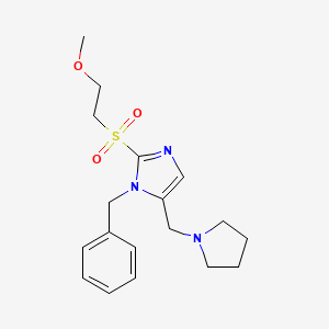 molecular formula C18H25N3O3S B5214601 1-benzyl-2-[(2-methoxyethyl)sulfonyl]-5-(1-pyrrolidinylmethyl)-1H-imidazole 