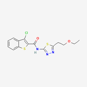 molecular formula C15H14ClN3O2S2 B5214693 3-chloro-N-[5-(2-ethoxyethyl)-1,3,4-thiadiazol-2-yl]-1-benzothiophene-2-carboxamide CAS No. 717878-07-4