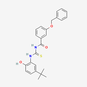 molecular formula C25H26N2O3S B5214706 3-(benzyloxy)-N-{[(5-tert-butyl-2-hydroxyphenyl)amino]carbonothioyl}benzamide 