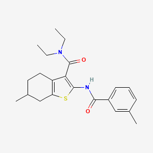 molecular formula C22H28N2O2S B5214716 N,N-diethyl-6-methyl-2-[(3-methylbenzoyl)amino]-4,5,6,7-tetrahydro-1-benzothiophene-3-carboxamide 