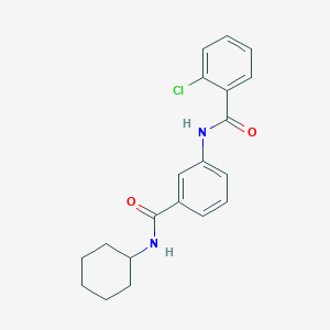 molecular formula C20H21ClN2O2 B5214720 2-chloro-N-{3-[(cyclohexylamino)carbonyl]phenyl}benzamide 