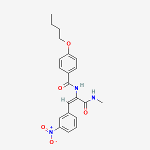 molecular formula C21H23N3O5 B5214722 4-butoxy-N-[1-[(methylamino)carbonyl]-2-(3-nitrophenyl)vinyl]benzamide 