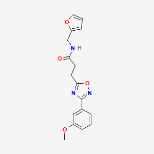 molecular formula C17H17N3O4 B5214726 N-(2-furylmethyl)-3-[3-(3-methoxyphenyl)-1,2,4-oxadiazol-5-yl]propanamide 