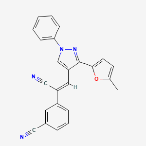 molecular formula C24H16N4O B5214732 3-{1-cyano-2-[3-(5-methyl-2-furyl)-1-phenyl-1H-pyrazol-4-yl]vinyl}benzonitrile 