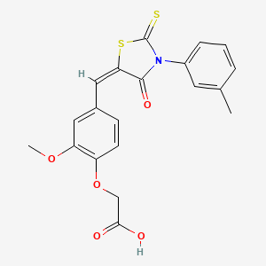 molecular formula C20H17NO5S2 B5214742 (2-methoxy-4-{[3-(3-methylphenyl)-4-oxo-2-thioxo-1,3-thiazolidin-5-ylidene]methyl}phenoxy)acetic acid 