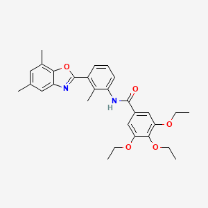 molecular formula C29H32N2O5 B5214762 N-[3-(5,7-dimethyl-1,3-benzoxazol-2-yl)-2-methylphenyl]-3,4,5-triethoxybenzamide 