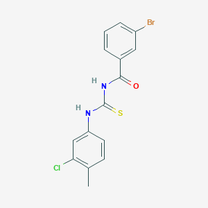 molecular formula C15H12BrClN2OS B5214781 3-bromo-N-{[(3-chloro-4-methylphenyl)amino]carbonothioyl}benzamide 