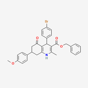 benzyl 4-(4-bromophenyl)-7-(4-methoxyphenyl)-2-methyl-5-oxo-1,4,5,6,7,8-hexahydro-3-quinolinecarboxylate