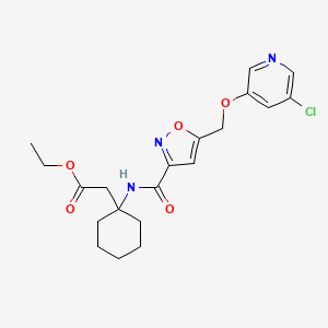 molecular formula C20H24ClN3O5 B5214813 ethyl (1-{[(5-{[(5-chloro-3-pyridinyl)oxy]methyl}-3-isoxazolyl)carbonyl]amino}cyclohexyl)acetate 