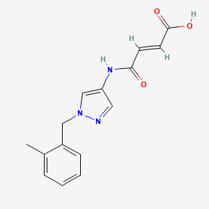 molecular formula C15H15N3O3 B5214817 4-{[1-(2-methylbenzyl)-1H-pyrazol-4-yl]amino}-4-oxo-2-butenoic acid 