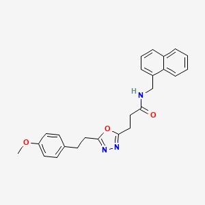 molecular formula C25H25N3O3 B5214823 3-{5-[2-(4-methoxyphenyl)ethyl]-1,3,4-oxadiazol-2-yl}-N-(1-naphthylmethyl)propanamide 