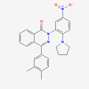 molecular formula C26H24N4O3 B5214867 4-(3,4-dimethylphenyl)-2-[5-nitro-2-(1-pyrrolidinyl)phenyl]-1(2H)-phthalazinone 