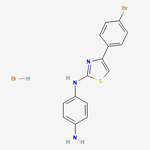 molecular formula C15H13Br2N3S B5214871 N-[4-(4-bromophenyl)-1,3-thiazol-2-yl]-1,4-benzenediamine hydrobromide 