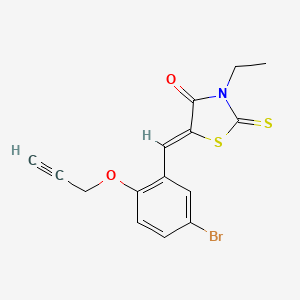 molecular formula C15H12BrNO2S2 B5214888 5-[5-bromo-2-(2-propyn-1-yloxy)benzylidene]-3-ethyl-2-thioxo-1,3-thiazolidin-4-one 