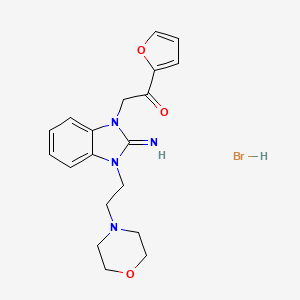 molecular formula C19H23BrN4O3 B5214922 1-(2-furyl)-2-{2-imino-3-[2-(4-morpholinyl)ethyl]-2,3-dihydro-1H-benzimidazol-1-yl}ethanone hydrobromide 
