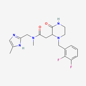 molecular formula C19H23F2N5O2 B5214935 2-[1-(2,3-difluorobenzyl)-3-oxo-2-piperazinyl]-N-methyl-N-[(4-methyl-1H-imidazol-2-yl)methyl]acetamide 