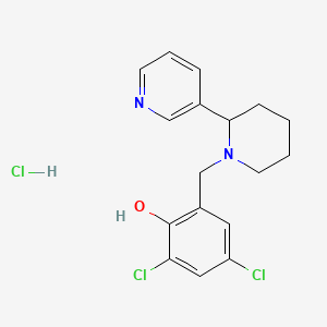molecular formula C17H19Cl3N2O B5214941 2,4-dichloro-6-{[2-(3-pyridinyl)-1-piperidinyl]methyl}phenol hydrochloride 
