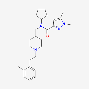 molecular formula C26H38N4O B5214946 N-cyclopentyl-1,5-dimethyl-N-({1-[2-(2-methylphenyl)ethyl]-4-piperidinyl}methyl)-1H-pyrazole-3-carboxamide 