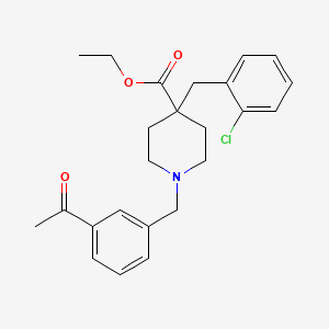 molecular formula C24H28ClNO3 B5214952 ethyl 1-(3-acetylbenzyl)-4-(2-chlorobenzyl)-4-piperidinecarboxylate 