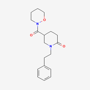 molecular formula C18H24N2O3 B5215012 5-(1,2-oxazinan-2-ylcarbonyl)-1-(2-phenylethyl)-2-piperidinone 