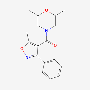 2,6-dimethyl-4-[(5-methyl-3-phenyl-4-isoxazolyl)carbonyl]morpholine
