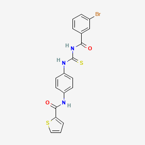 molecular formula C19H14BrN3O2S2 B5215059 N-[4-({[(3-bromobenzoyl)amino]carbonothioyl}amino)phenyl]-2-thiophenecarboxamide 