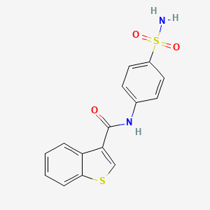 molecular formula C15H12N2O3S2 B5215068 N-[4-(aminosulfonyl)phenyl]-1-benzothiophene-3-carboxamide 