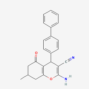 molecular formula C23H20N2O2 B5215102 2-amino-4-(4-biphenylyl)-7-methyl-5-oxo-5,6,7,8-tetrahydro-4H-chromene-3-carbonitrile 