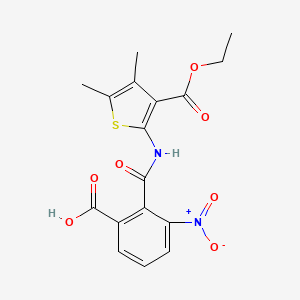 molecular formula C17H16N2O7S B5215107 2-({[3-(ethoxycarbonyl)-4,5-dimethyl-2-thienyl]amino}carbonyl)-3-nitrobenzoic acid 